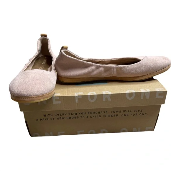 TOMS Olivia Flats Blush Suede Size 9 NIB - Picture 3 of 5